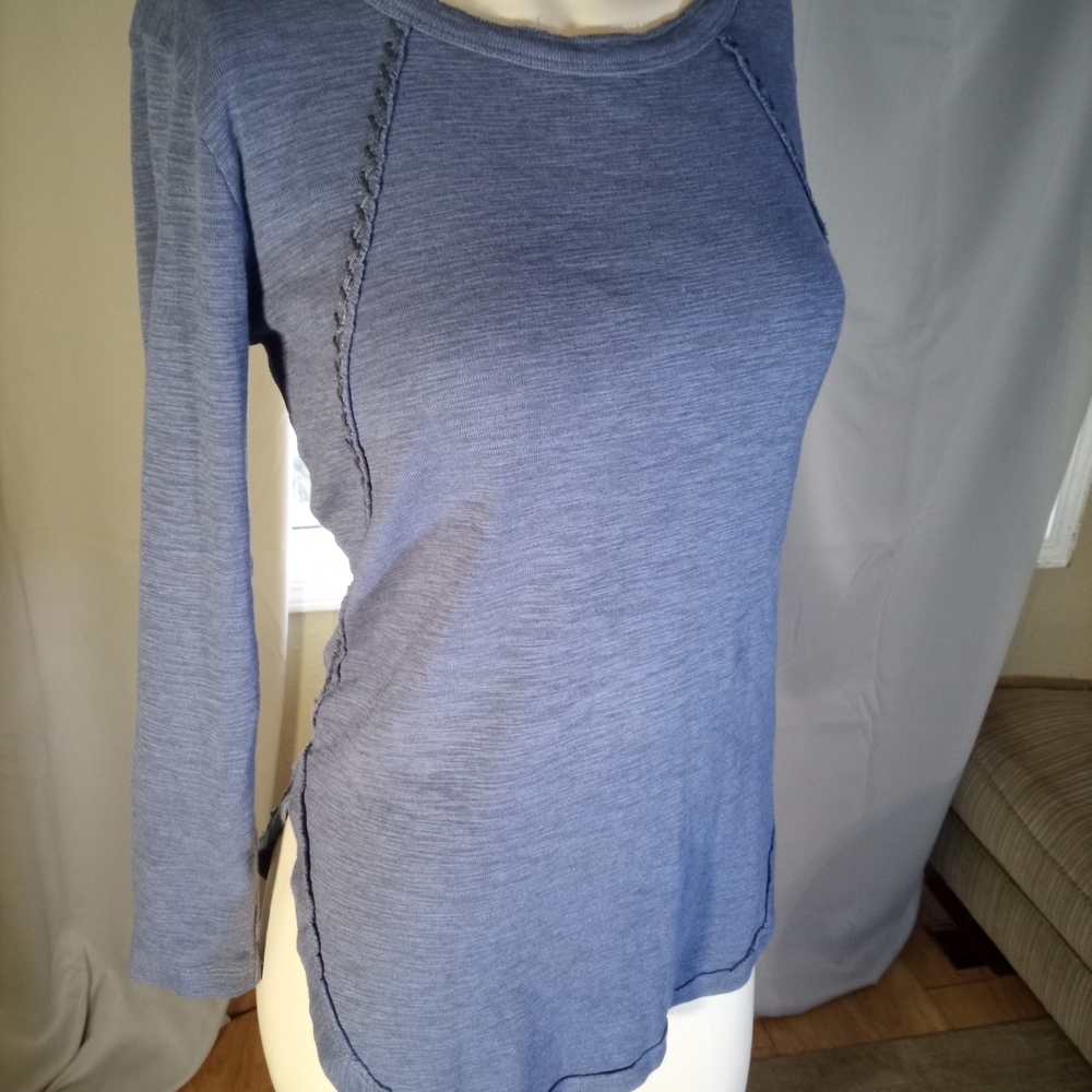 Blue Asymmetrical Tunic Top